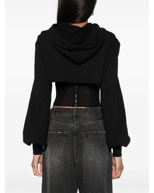 Sudadera con capucha y panel de malla Versace de color Black