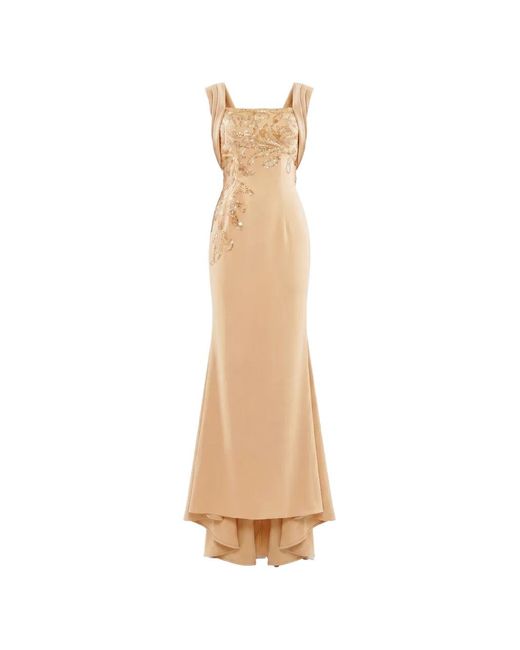 Saiid Kobeisy White Sequin-Embellished Draped Maxi Dress