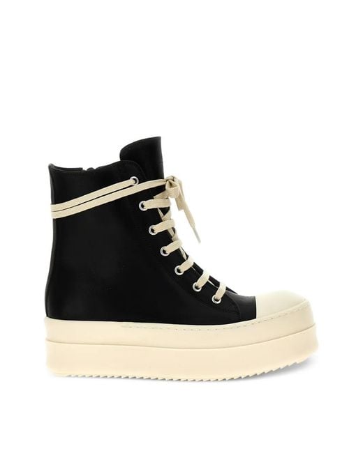 Rick Owens Black Mega Bumper Leather Sneakers