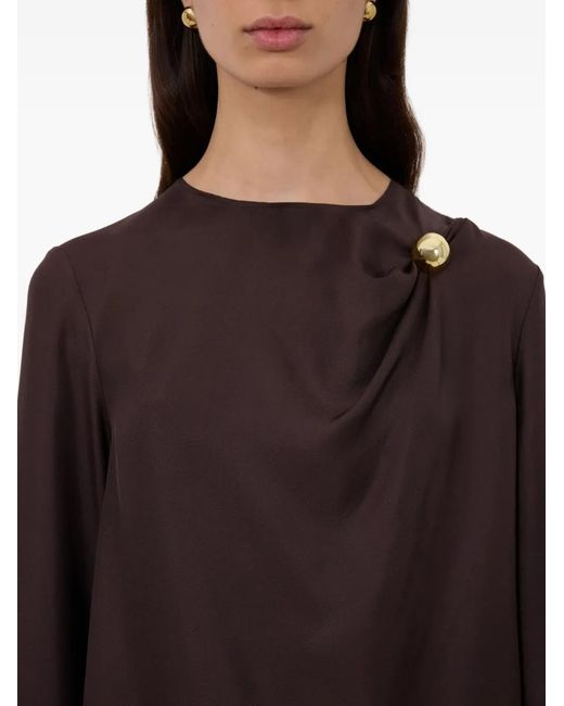 Loulou de Saison Brown Azae Draped Top