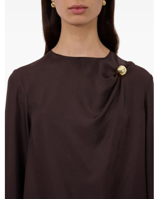 Loulou de Saison Brown Azae Draped Top