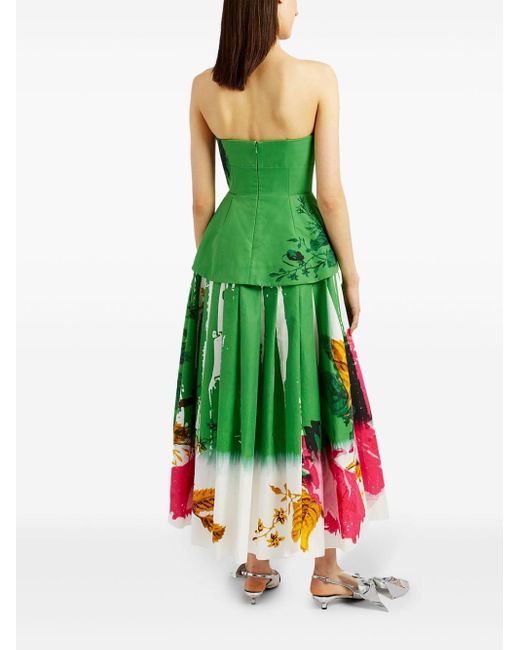 Erdem Green Kleid mit botanischem Print