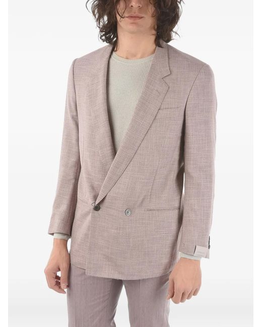 Corneliani Gray Double-Breasted Jacket for men