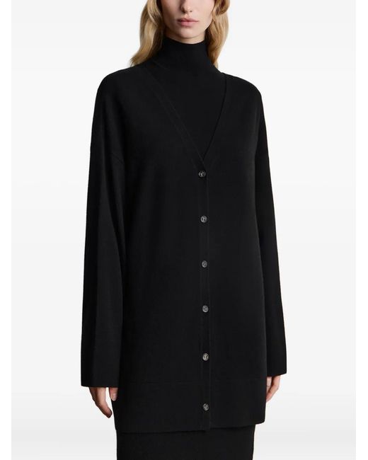 12 STOREEZ Black V-Neck Buttoned Cardigan