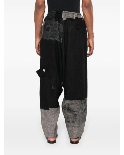 Yohji Yamamoto Gray A-square Drop-crotch Trousers for men