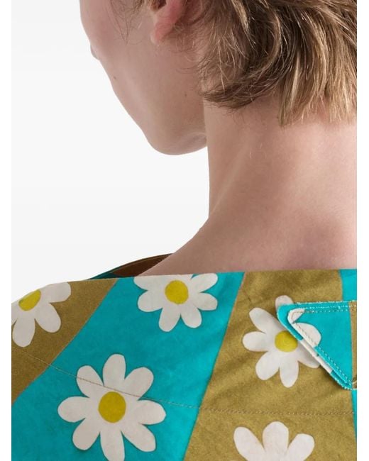 Prada White Daisy-Print Pouch T-Shirt for men