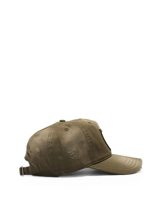 HTC Natural Distressed Shield Baseball Cap for men