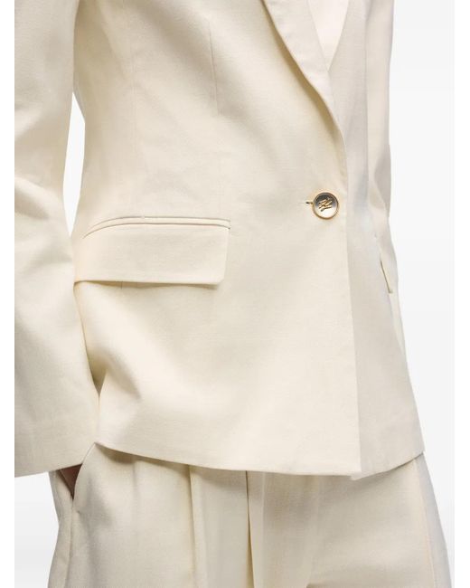 Karl Lagerfeld White Natural 1 Button Studio Blazer