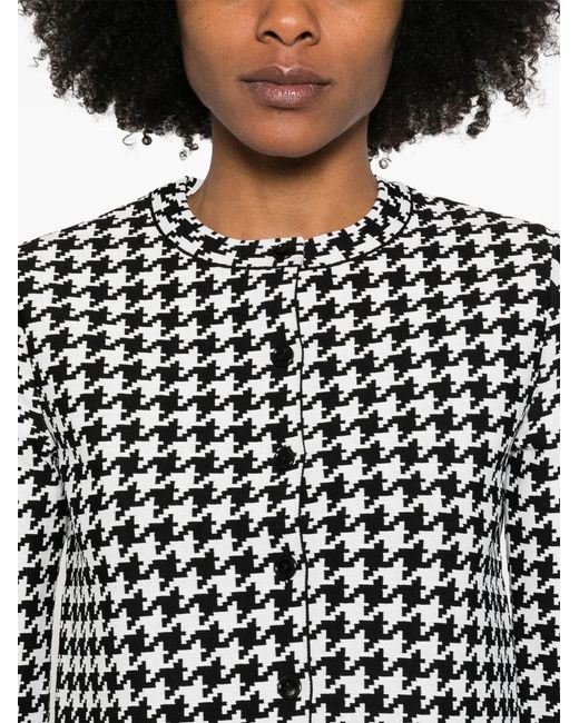 McQueen Black Houndstooth-Pattern Jacket
