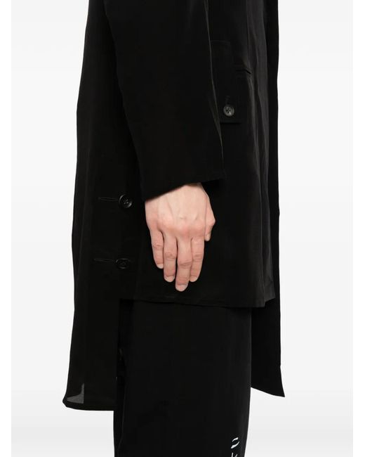 Yohji Yamamoto Black Single-Breasted Coat for men
