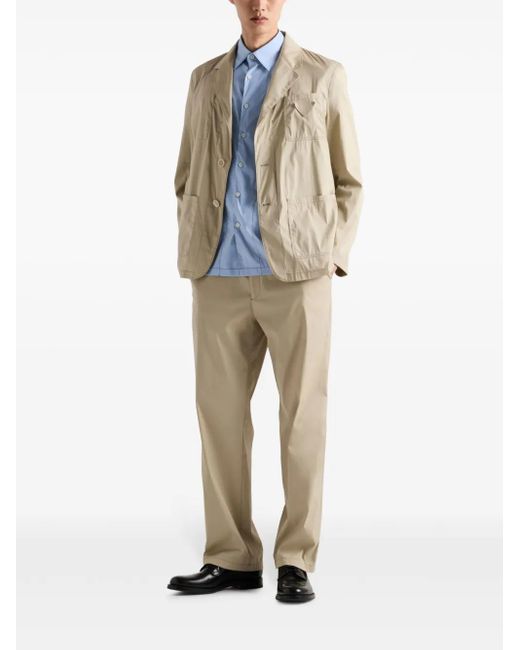 Prada Natural Mid-Rise Tapered Trousers for men