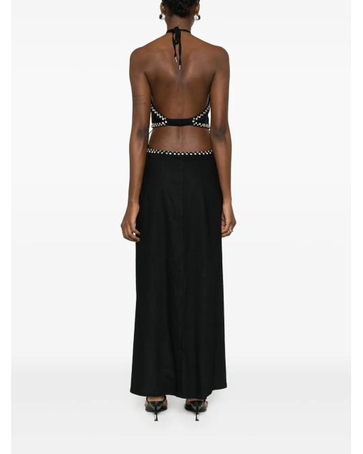 Jonathan Simkhai Black Rhinestone-Embellished Dress