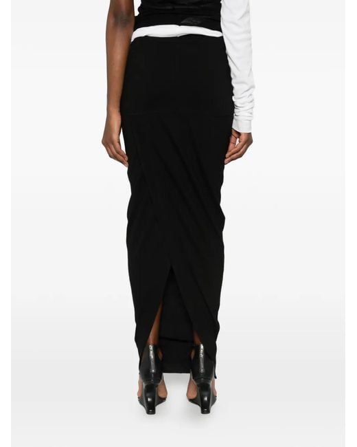 Rick Owens Black Jupe Pillar À Coupe Longue