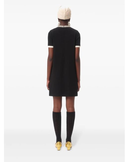 Valentino Garavani Black Embroidered Mini Dress