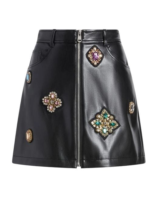 Cinq À Sept Black Baroque Patches Genevieve Skirt