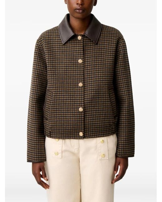 Claudie Pierlot Brown Short Wool Blend Coat