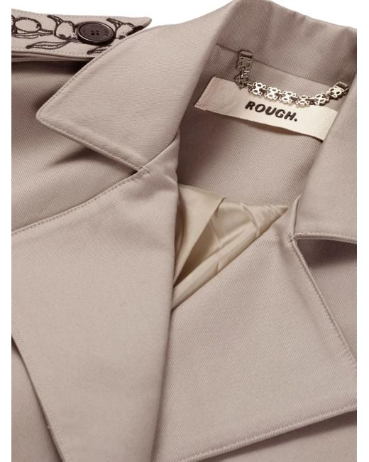 ROUGH Brown Cropped Double-Breasted Trench Jacket