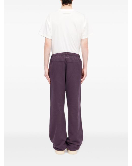 MM6 by Maison Martin Margiela Purple Numbers-Print Cotton Track Pants for men