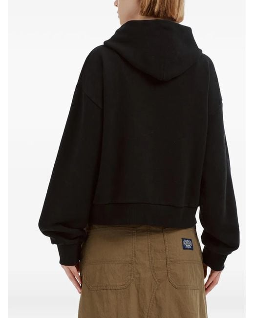 Chocoolate Black Heart-Patch Zip-Up Hoodie