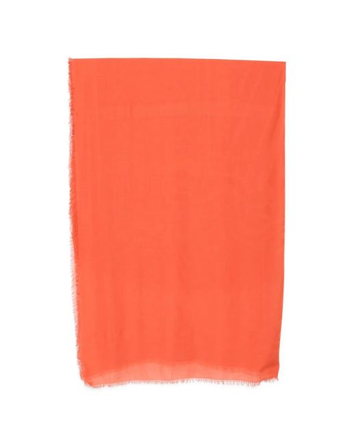 Max Mara Orange Fringed Scarf