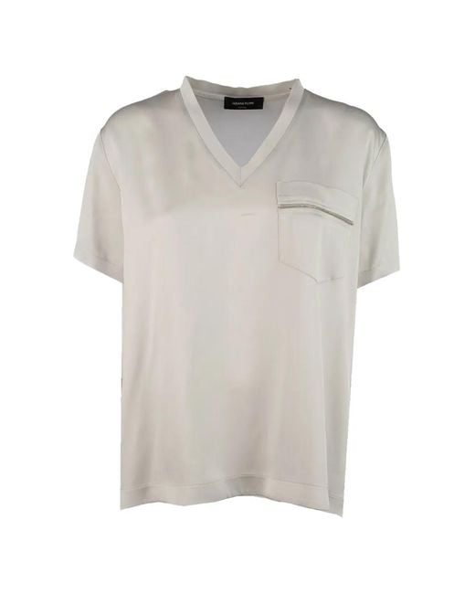 Fabiana Filippi White V-Neck Blouse