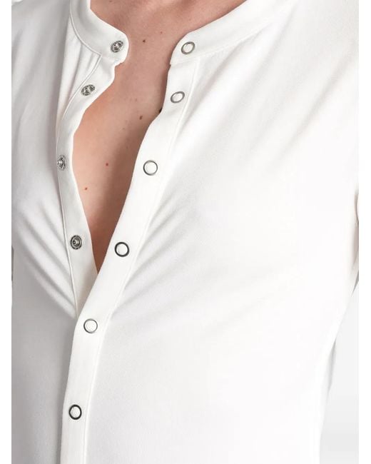 ANGELICA MONTINI STUDIOS White Ludovica Button-Up Maxi Dress