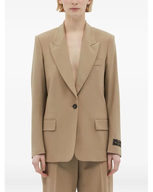 MSGM Natural Peak-Lapels Blazer