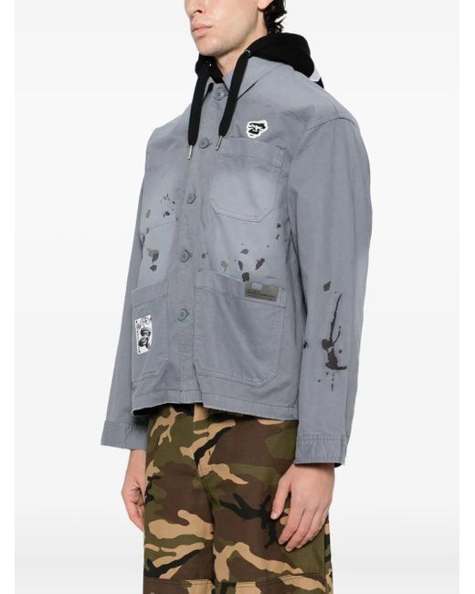 Aape By A Bathing Ape Gray Logo-Patch Jacket for men