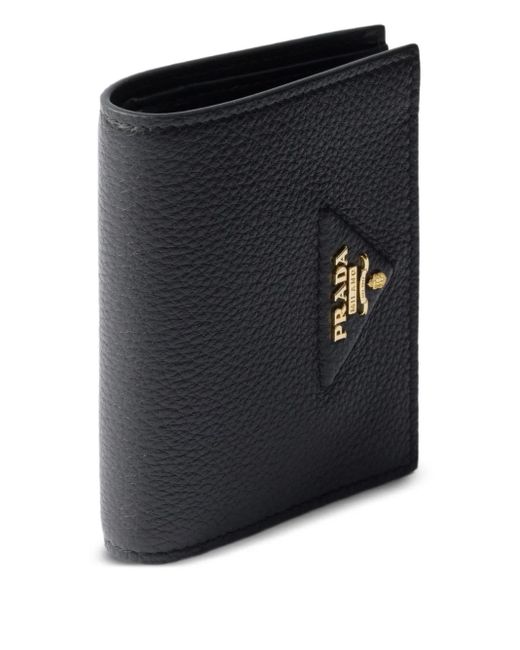 Prada Black Small Textured Leather Wallet