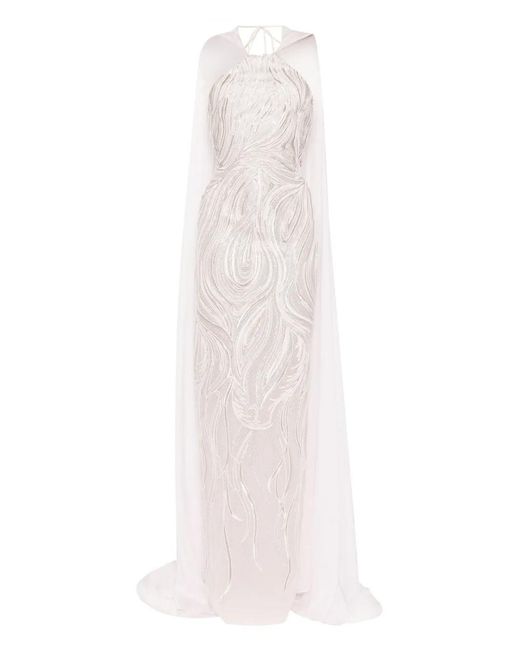 Saiid Kobeisy White Embroidered Maxi Dress