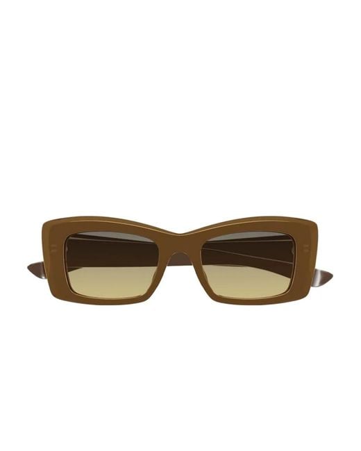 McQueen Brown Rectangle-Frame Sunglasses