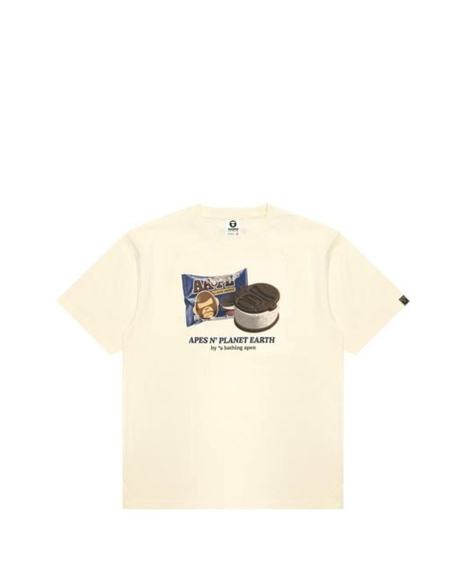 Aape By A Bathing Ape Natural Ice-Cream Graphic T-Shirt for men