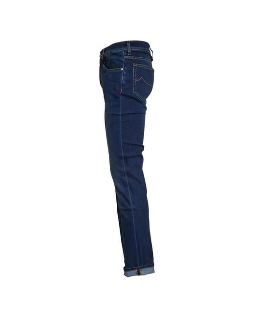 Jacob Cohen Blue Bard Patterned Insert Jeans for men