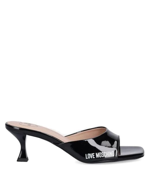 Love Moschino Black Open-Toe Heeled Sandals