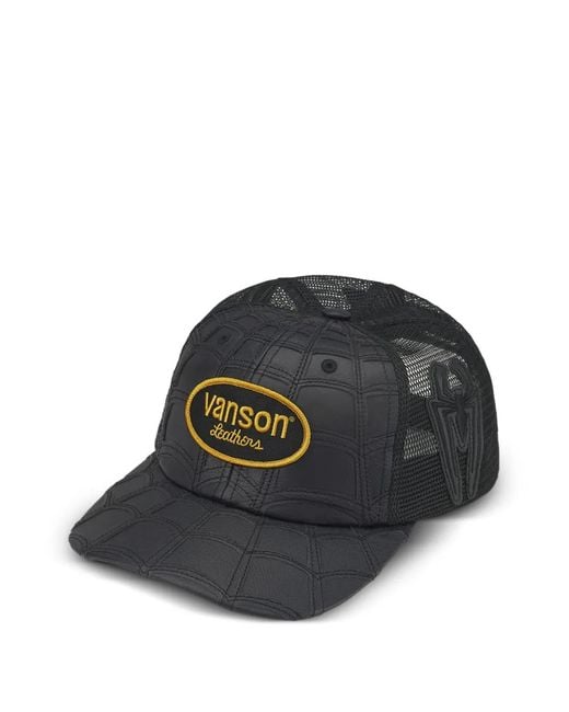Supreme Black X Vanson Leathers X Marvel Logo-Patch Baseball Cap for men