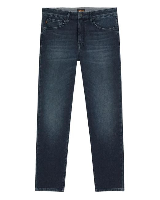 Jeans Con Applicazione di Boss in Blue da Uomo