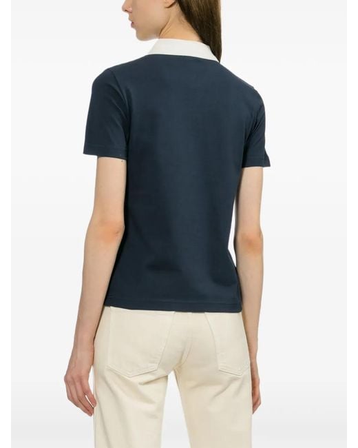 A.P.C. Blue Half Button-Up Polo