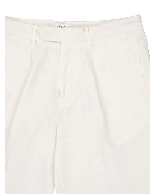Boglioli White Tailored Shorts for men