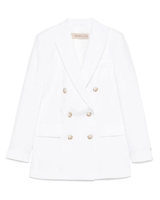 Blanca Vita White Sakko aus Leinen