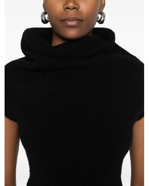 Rick Owens Black Cowl Neck Top