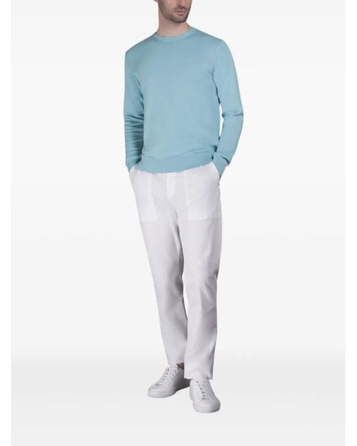 Moorer Blue Orvieto-Si5 Crew-Neck Cotton Sweater for men