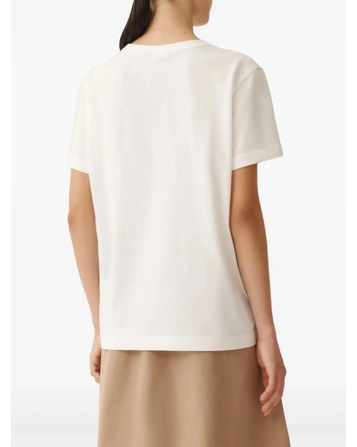 Fabiana Filippi White Monili-Chain-Trim T-Shirt