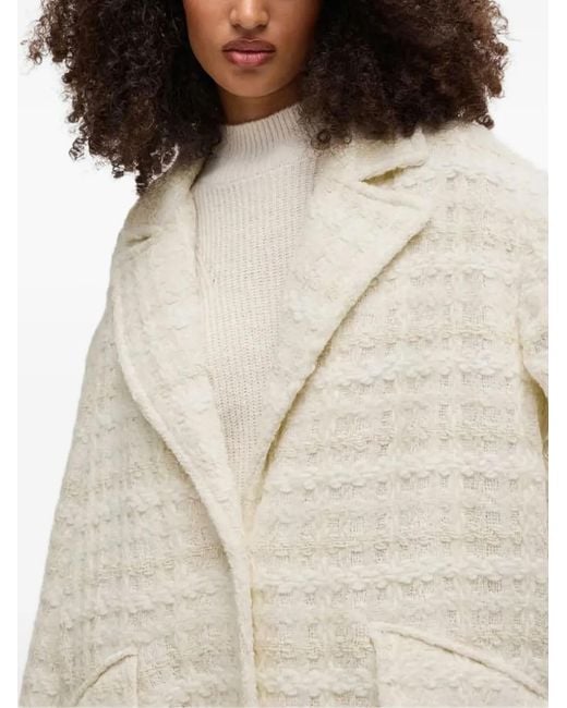 Boss Natural Bouclé-Knit Coat