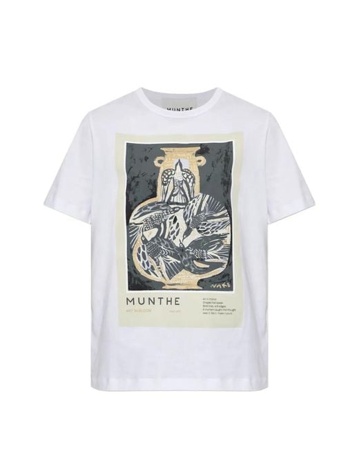 Munthe White T-Shirt À Imprimé Graphique