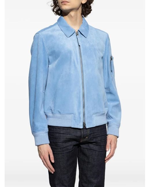 Tom Ford Blue Suede Jacket for men