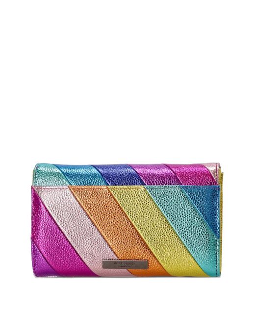 Kurt Geiger Purple Stripe Metallic Clutch Bag