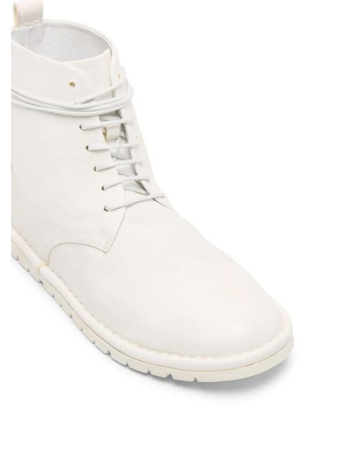Marsèll White Sancrispa Lace-Up Leather Boots for men