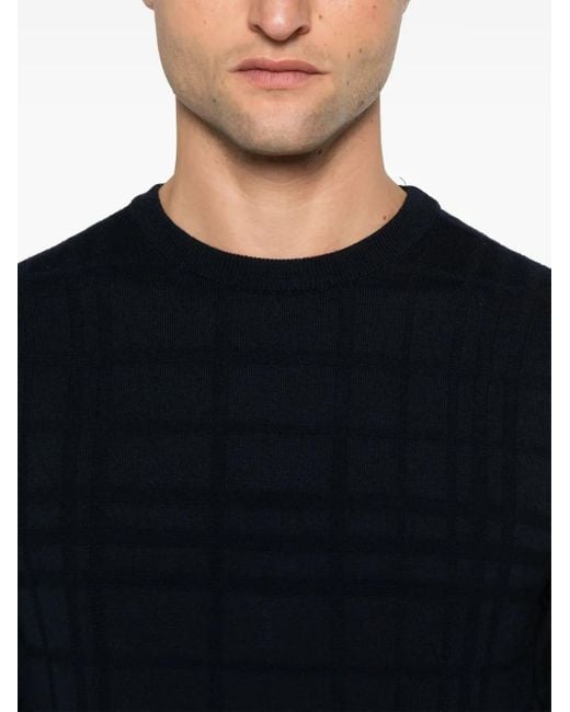 Canali Blue Merino-Wool Sweater for men