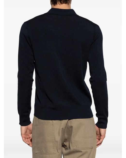 Burberry Blue Marcus Wool Polo Shirt for men