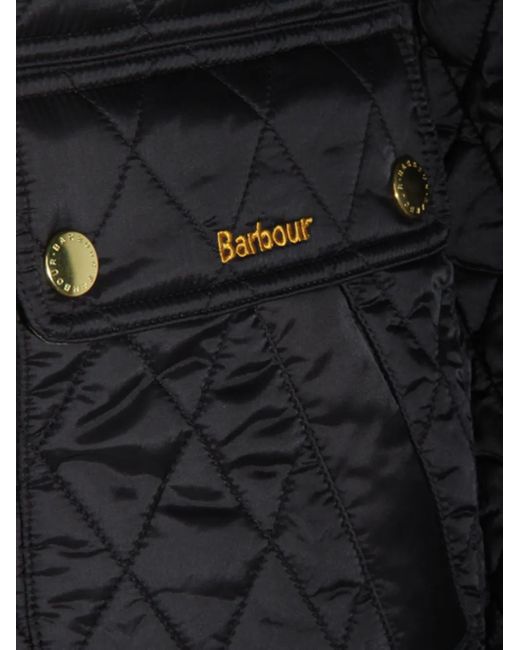 Barbour Black Diamond-Quilted Zip-Front Coat